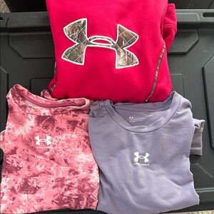 Under Armour Red, Pink, and Purple Sweatshirts & Tops